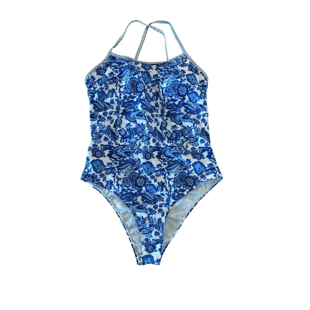 Women's Blue Floral One Piece Swimsuit